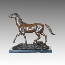 Tier Bronze Skulptur Pferd Handwerk Dekor Messing Statue Tpal-462